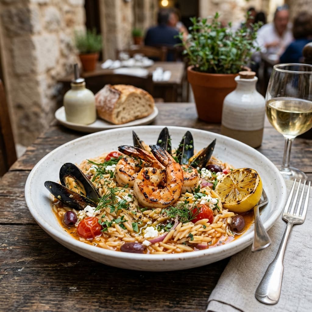 Seafood Orzo